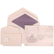 JAM Paper Wedding Invitation Combo Set, 1 Large & 1 Small, Colorful Princess Set, Purple Card with Purple Lined Envelope,100/pack