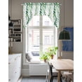 thumbnail image 4 of Green Weeping Eucalyptus Swag Valances for Windows, Small Curtains Drapes, Spring Summer Country Leaves Kitchen Window Curtains Over Sink Window Treatment Valance for Bedroom/Bathroom 56"x36", 4 of 5