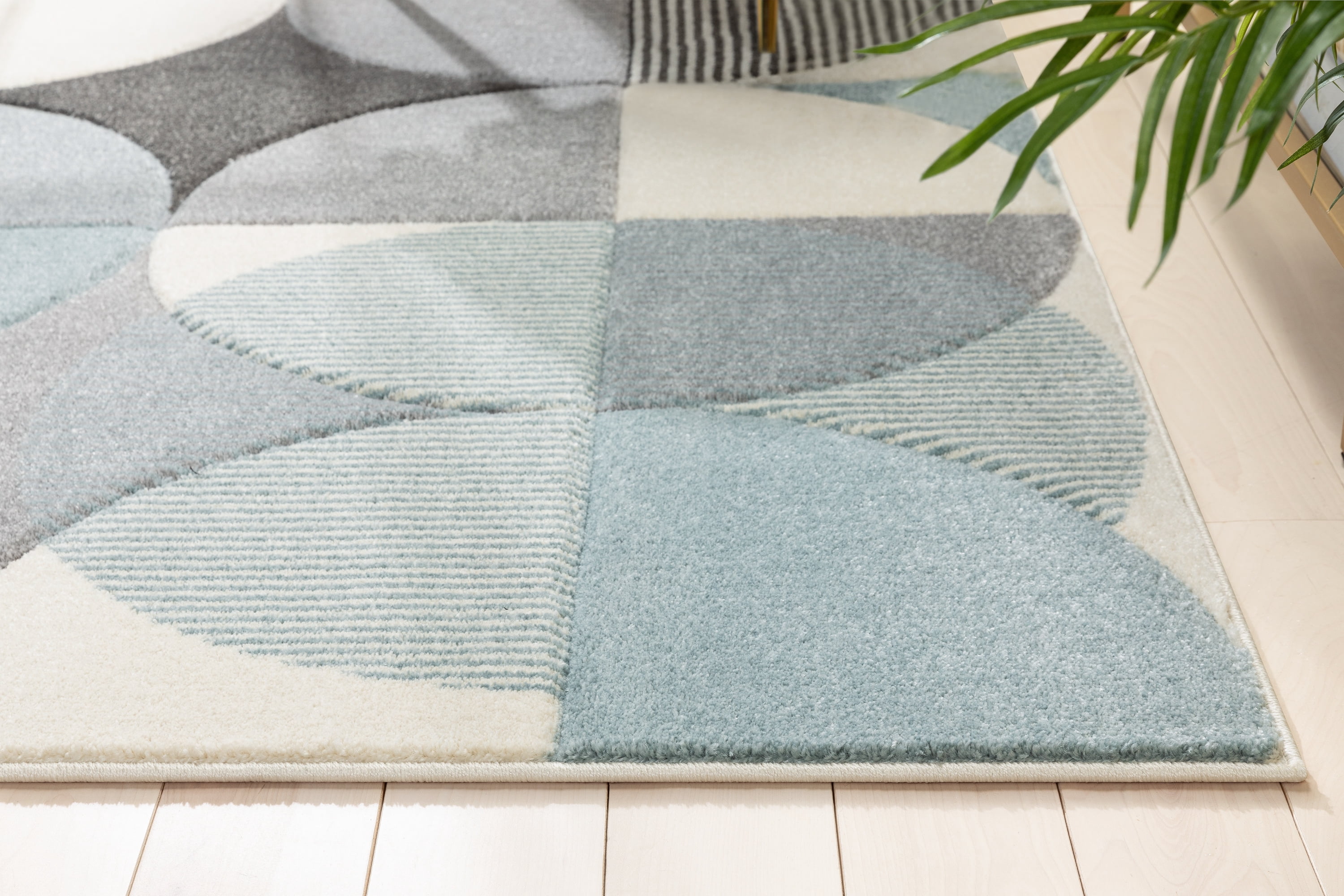 Well Woven Astrid Geometric Area Rug, 3' x 5', Dramatic High-Low Pattern, Easily Matchable Color Palette, Wood Floor Safe Backing
