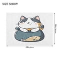 thumbnail image 4 of Yayeee Bath Rug for Bathroom Floor Non Slip Contour Fluffy Soft Absorbent Mat, 20"x24", Blue Cute Cat, 4 of 7