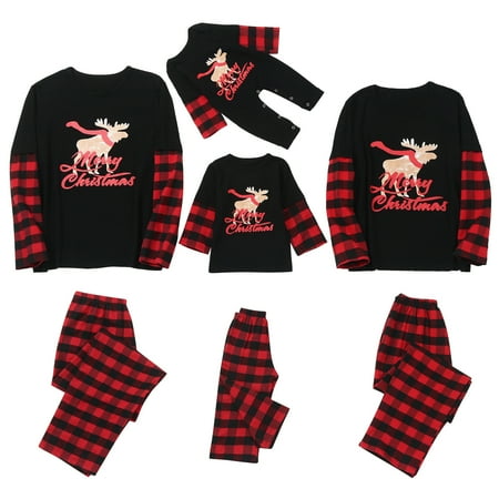 

Odeerbi Clearance Christmas Pajamas For Family Matching Outfits Child Printed Blouse Tops+Pants Xmas Set