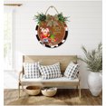 thumbnail image 5 of Watermelon Cow Home Sweet Home Sign Front Door Porch Decorations, Round Rustic Wood Hanging Sign for Farmhouse Porch Outdoor Home Holiday Front Door Sign Decor, 5 of 5