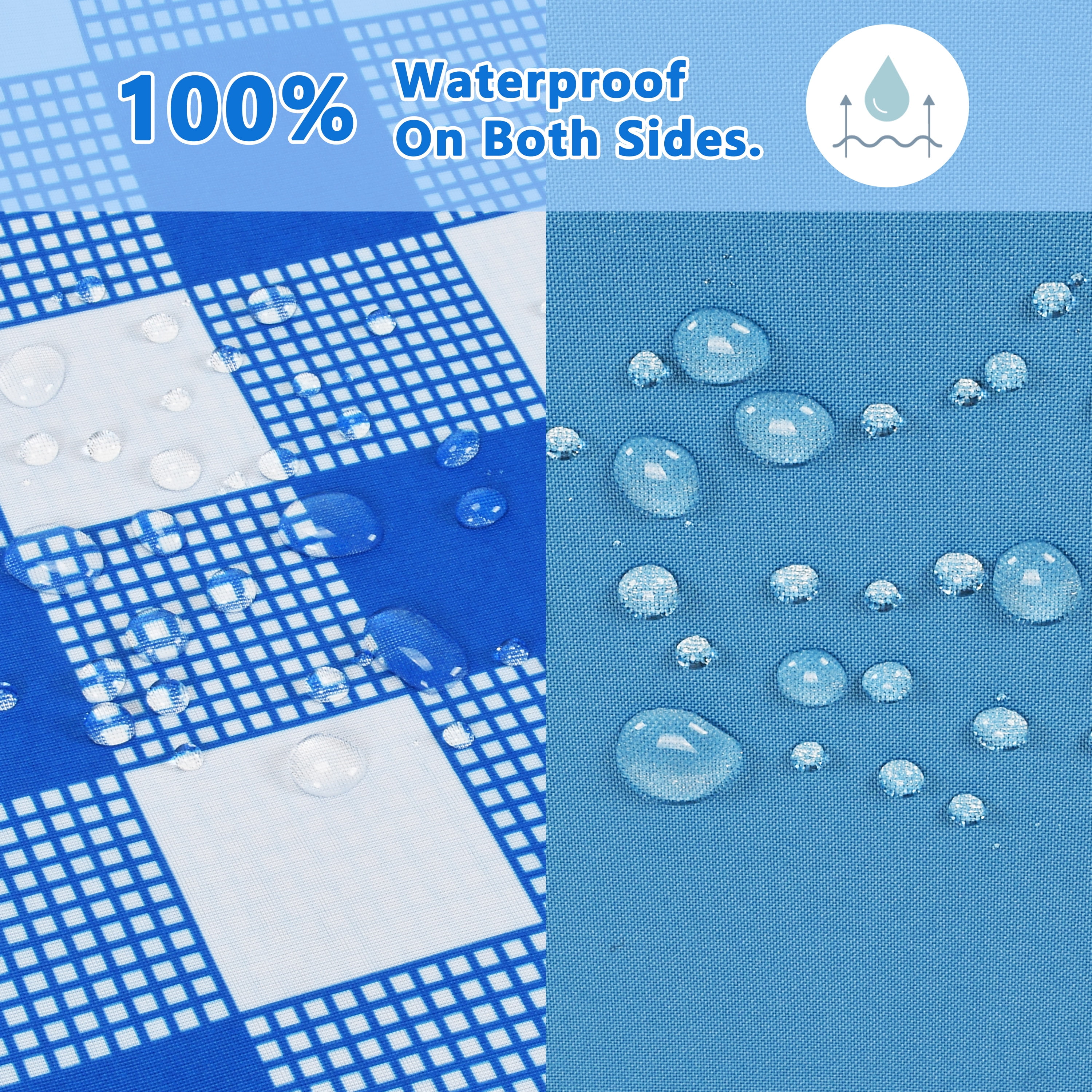 Tirrinia Large Picnic Blanket Beach Blankets, 80''x60'' Gingham Picnic Mat Waterproof Sand Proof Foldable Portable for Outdoor Camping Hiking Travel Grass Park Music Festival Lawn Mats, Blue