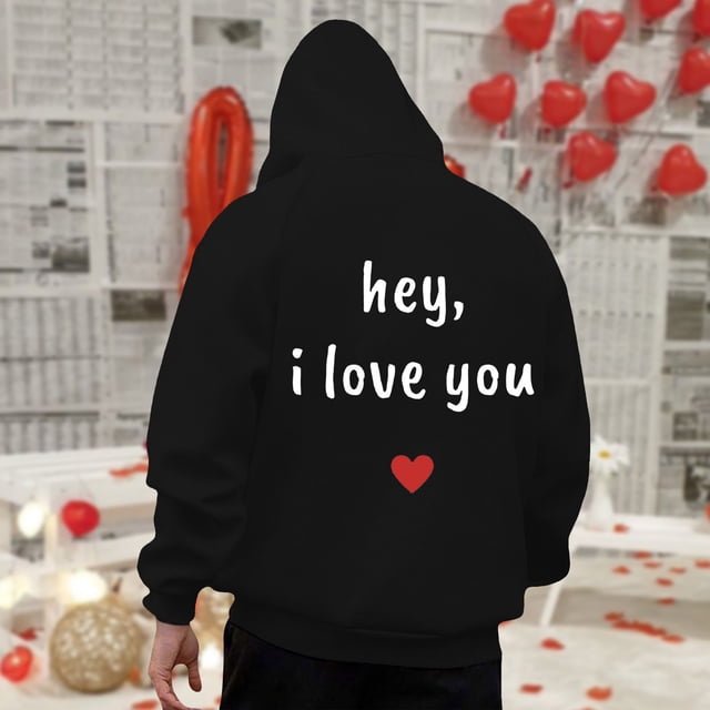 WILLBEST Sudaderas De Hombre Valentine'S Day Couple Printed Hoodie Unisex Hoodie Couple Hoodie Grande