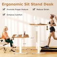 thumbnail image 5 of BAYUELSWU Adjustable Height Electric Standing Desk, 55 x 28 Inch Ergonomic Stand Up Desk with Headphone Hook and Cable Management for Home, Office, Workstation (Walnut), 5 of 7