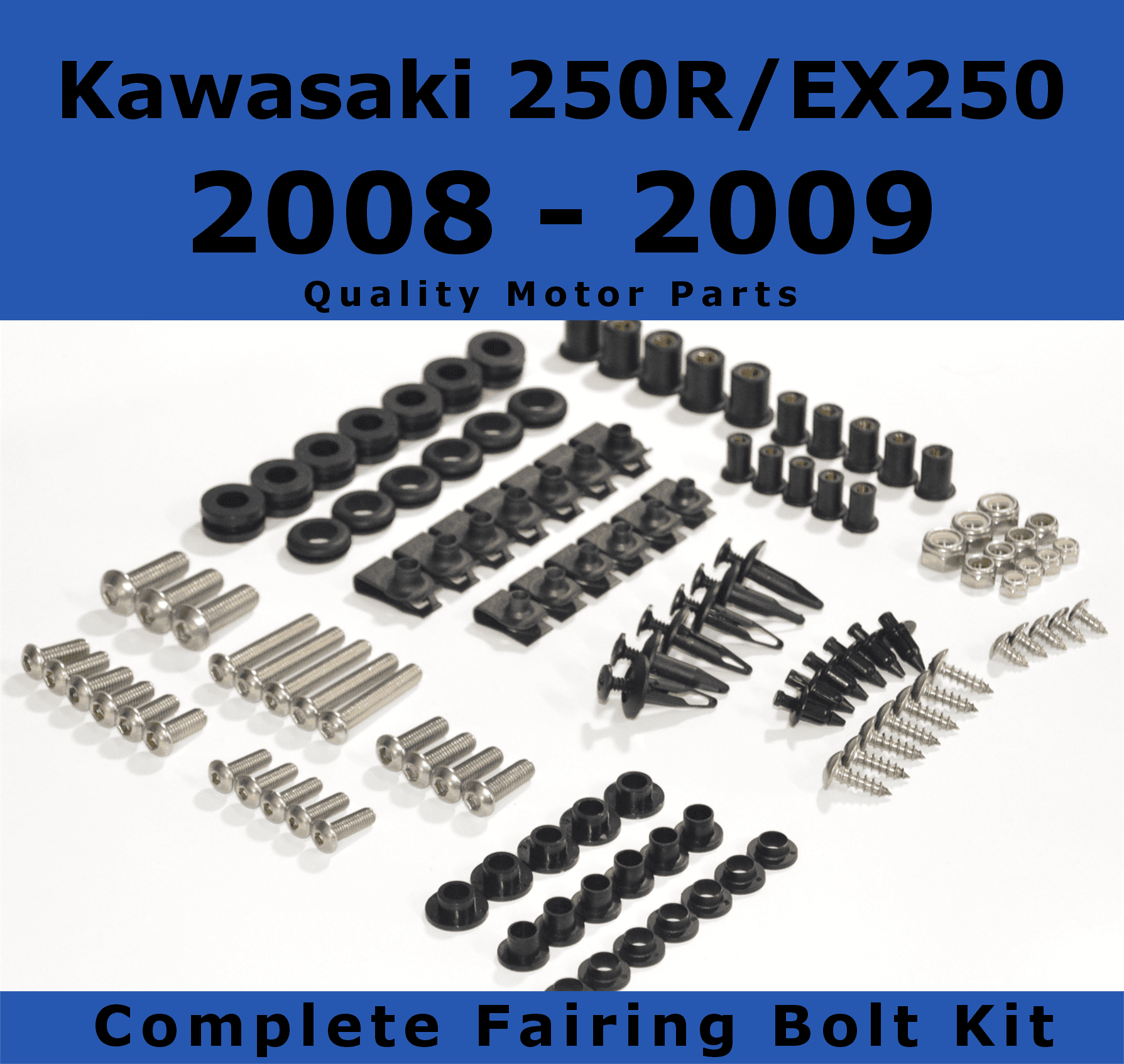 Mounting Kits Washers/Nuts/Fastenings/Clips/Grommets Matte Black Xitomer Full Sets Fairing Bolts Kits for Kawasaki Ninja250R EX250R 2008 2009 2010 2011 2012 