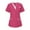 Hot Pink, variant on Luxalzxs Scrubs for Women Nurses Tunic Uniform Clinic Carer Short Sleeve V-Neck Protective Clothing Tops with Pockets