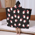 thumbnail image 5 of Black Christmas Santa Pattern Hooded Bath Towel，50"x30" for Ages 3 To 12 Kids, Quick Dry Lightweight Soft Microfiber Hood Beach Towel Cover Up for Kids, 5 of 7