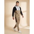 thumbnail image 3 of Men Colorblock Quarter Zip Heavy Pullover Hoodie & Jogger Set, 3 of 7