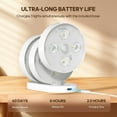 thumbnail image 3 of Under Cabinet Lighting 3-Pack Rechargeable Puck Lights with IR Remote Control, LED Motion Sensor light with Charging Station, Under Couter Lights for Kitchen/Stairs/Bedroom/Hallway/Wardrobe, 3 of 11