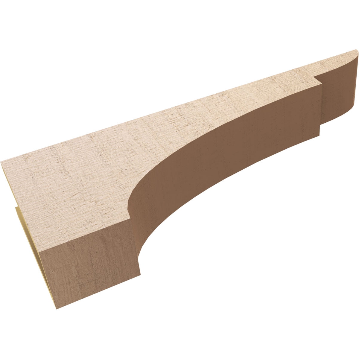 6"W x 36"D x 12"H Thin Yorktown Rough Cedar Woodgrain TimberThane Corbel, Primed Tan
