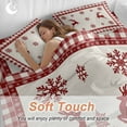 thumbnail image 4 of Christmas Red Bedding Duvet Cover Set King Size 4 Pieces Snowflake and Elk Bedding Set with Zipper Closure, 1 Comforter Cover 92x106 Inches 1 Flat Sheet & 2 Pillow Cases, 4 of 7