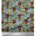 thumbnail image 1 of Soimoi Polyester Crepe Fabric Leaves & Leopard Jungle Fabric Prints by Yard 42 Inch Wide, 1 of 1