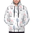 thumbnail image 4 of KLL Pink oldman Winter Forest Print Mens Hoodie Long Sleeve Casual Pullover Hooded Sweatshirt Fashion Drawstring Hoodies with Pocket-3X-Large, 4 of 6