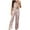 Beige, variant on Jalioing Satin Loungewear Set Womens Cowl Neck Camisole with Sleepwear Pant 2 Piece Pajamas Outfits