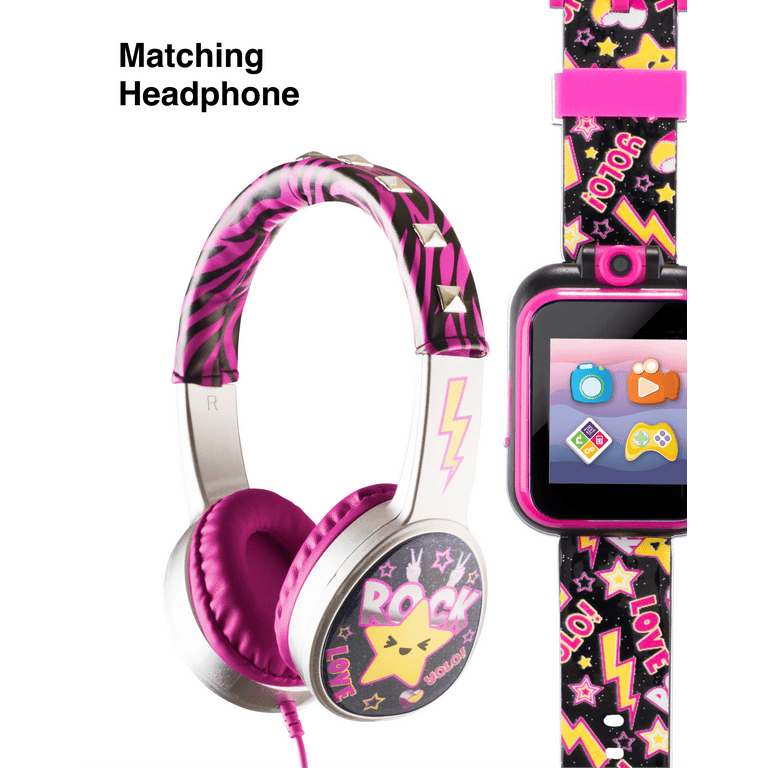 iTech Junior Girls Headphones & Smartwatch Set - Pink/Silver