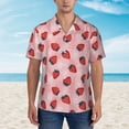 thumbnail image 2 of Susaid Strawberries Print Hawaiian Shirts for Men Women,Hawaiian Summer Short-Sleeve Casual Relaxed-Fit Button-Down,Large, 2 of 7