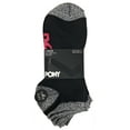 thumbnail image 2 of Pony Ladies 6-Pack Low Cuts Socks, Sock Size 9-11, Shoe Size 5-10, Group A - (3) Black and (3) White with Grey Heels & Toes, 2 of 2