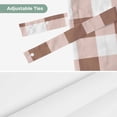 thumbnail image 6 of Brown Checkered Tie Up Valance Curtains for Windows, Kitchen Curtains Window Shades, Farmhouse Buffalo Plaid Light Filtering Roman Curtain Valances for Bedroom/Bathroom/Cafe 60"x18", 6 of 9