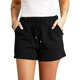 thumbnail image 1 of Women Drawstring Elastic Waist Gym Sports Shorts Plain Running Sweat Shorts, 1 of 2