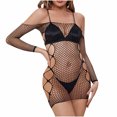 thumbnail image 2 of uublik Cute Underwear for Women Valentine's Day One Piece Nightwear Lace Nightgown Bodysuit Chemise Sleepwear Black Free Size, 2 of 5