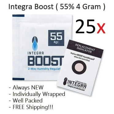 INTEGRA BOOST 55% 4 Gram 2-Way Humidity Control Packet with Indicator ( 25x Pack )