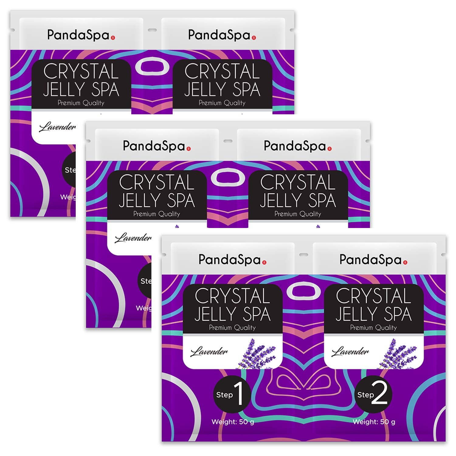 Pandaspa Crystal Jelly for Pedicure Spa Foot Bath Soak and exfoliate tired feet - Lavender 3 Set