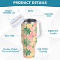 thumbnail image 2 of Yayeee 40oz Double-Wall Insulated Stainless Steel Tumbler with Handle Bottle, Retro Symmetrical Stars, 2 of 8