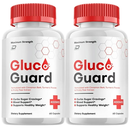 (2 Pack) Gluco Guard Blood Support Capsules, Gluco Guard Advanced Supplement, All Natural Formula to Maintain Healthy Levels, Maximum Strength Daily Formula, Gluco Guard Reviews (120 Capsules)