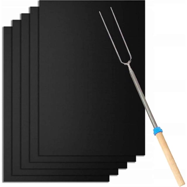 Tapete para parrilla de barbacoa - Hojas de cocina reutilizables para barbacoa - Tapetes de cocina fáciles de limpiar (5PCS)