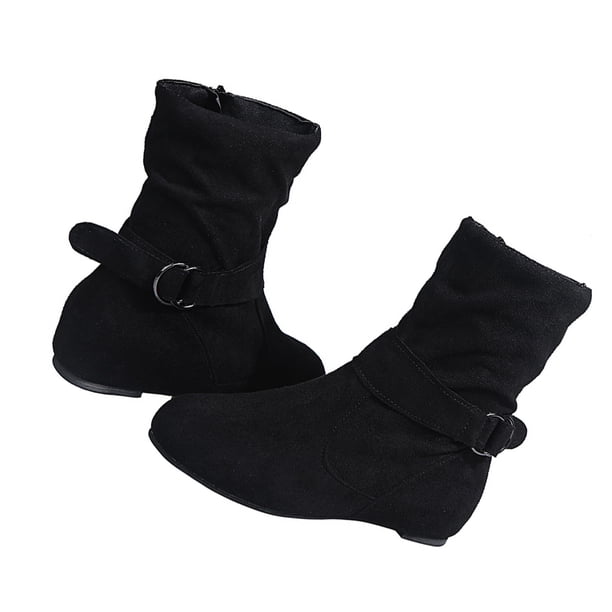 Qarigey 2 piezas, zapatos cálidos para mujer, tacón plano, cierre de otoño, botas cortas térmicas, calzado de altura hasta los tobillos de terciopelo Calzado talla 40 Qarigey AP014778-04