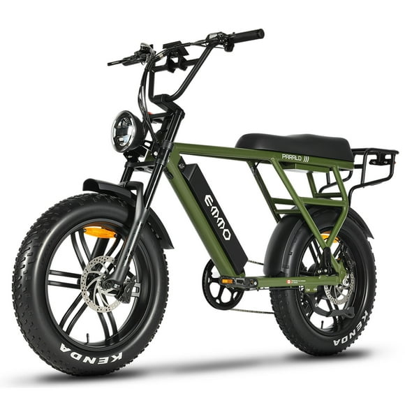 EMMO Paralo Pro Vélo Électrique Cyclomoteur Pneus Larges - Vélo Électrique Certifié UL 20 Pouces - 750W - Autonomie 125km - Vert - Suspension avant