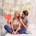 thumbnail image 3 of Love You to the Moon and Back Banner, Wedding Bridal Shower Baby Shower Anniversary Party Decorations Gold Glitter, 3 of 6
