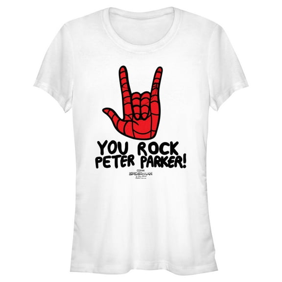 Junior's Marvel Spider-Man: No Way Home You Rock Peter Parker  Graphic Tee White 2X Large