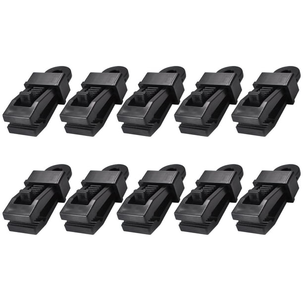 10 Uds. Abrazaderas de cuerda de viento para toldo grande para exteriores Clips de tienda a prueba de viento (negro) Sywqhk Para Estrenar