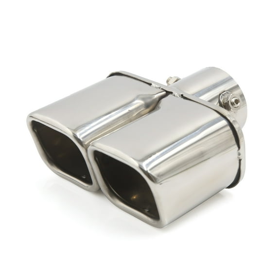 Unique Bargains 2.4" Inlet Dia Double Outlet Row Stainless Steel Exhaust Muffler Tip for Cars