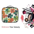thumbnail image 6 of FORMRS Travel Makeup Bag Large Capacity Train Case Cosmetic Organizer with Adjustable Dividers, White Clover Pattern, 6 of 8