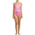 thumbnail image 2 of No Boundaries Juniors' Girl Power One Piece Swimsuit, 2 of 4