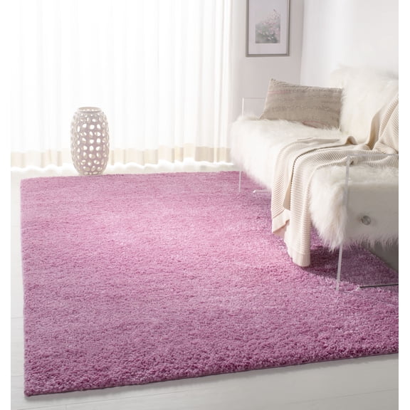 SAFAVIEH August Carlene Solid Plush Shag Area Rug, Pink, 4' x 6' - Modern Design, Pink, Non-Shedding & Easy Cleaning, Ultra Plush Thick Pile, Ideal for Living Room, Bedroom, Entryway