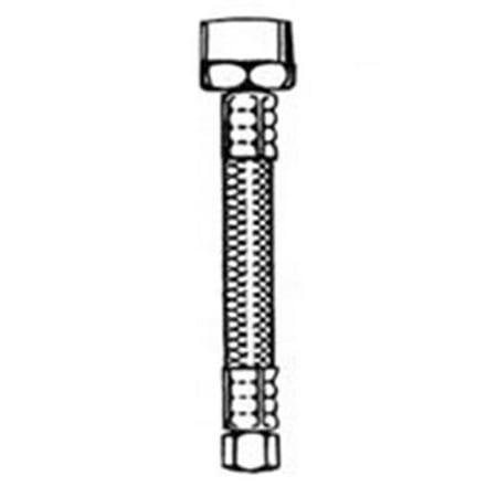 Fip Threads - Plumb Pak EZ Faucet Supply Tube, 3/8 X 1/2 in, Fine Threaded Flare X FIP, 20 in L, Stainless Steel