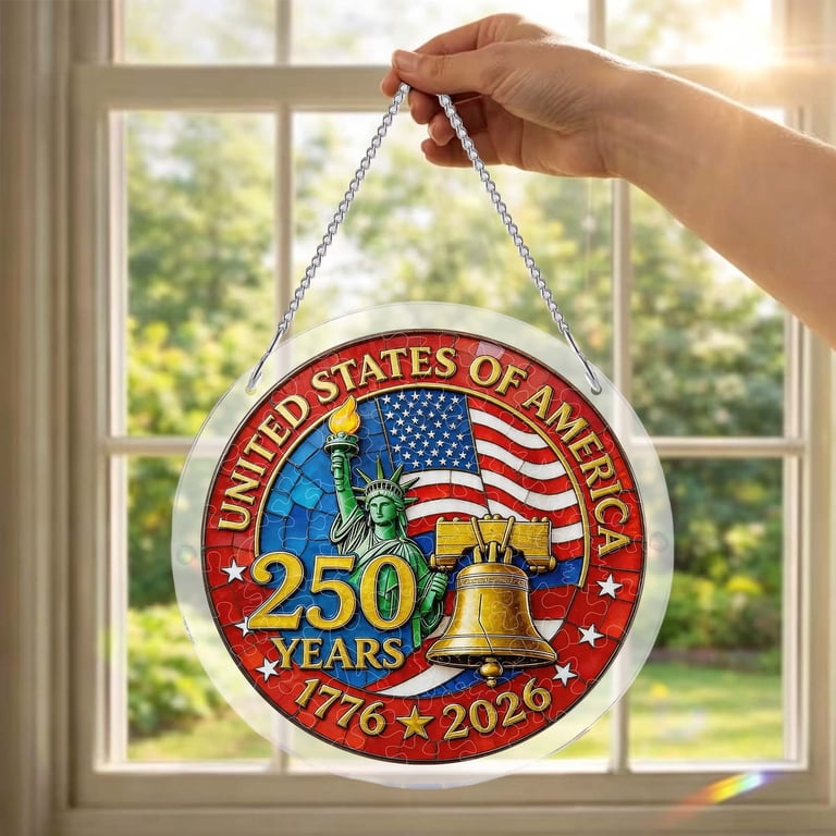 USA 250th 83pc Acrylic Jigsaw Puzzle Suncatcher – 4th of July