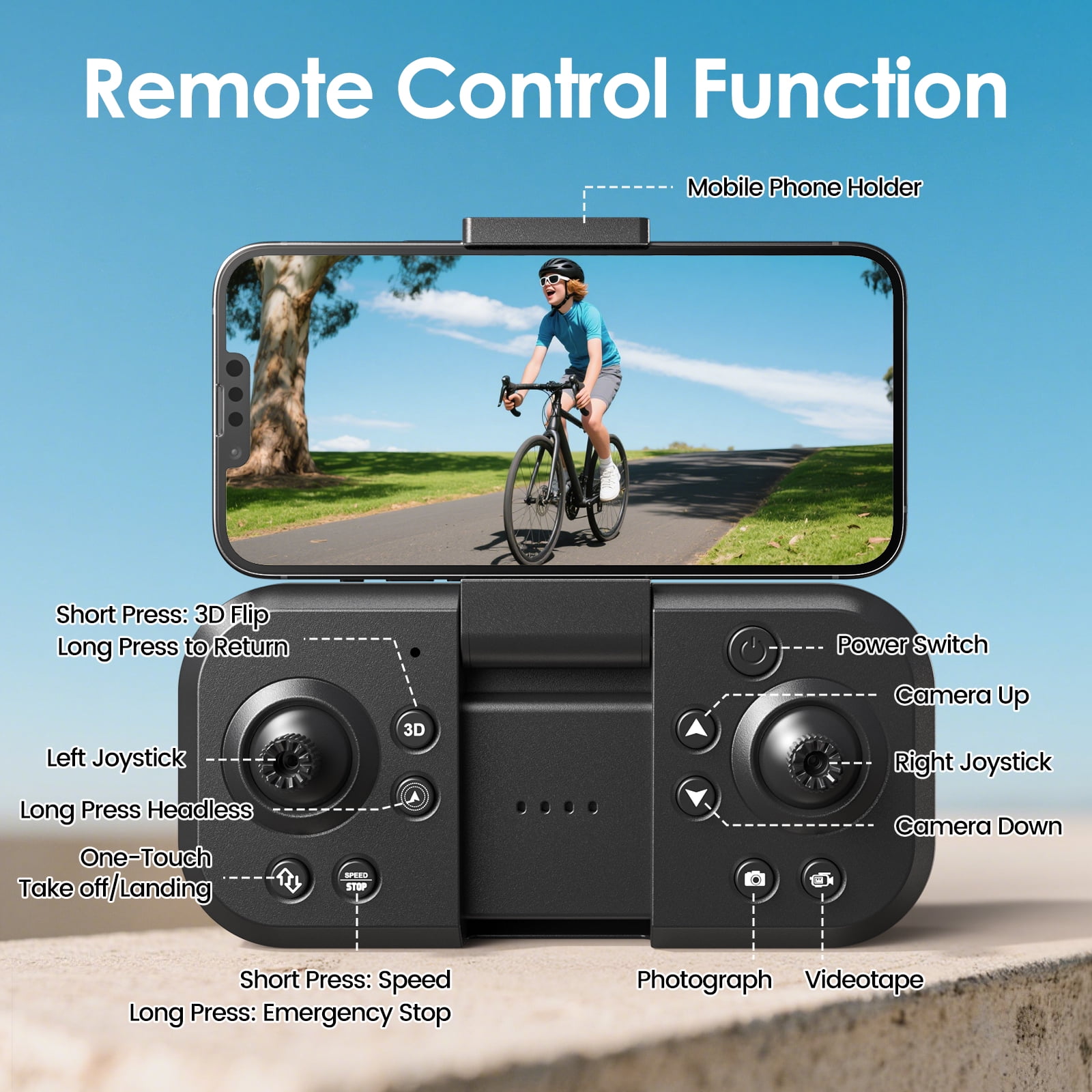 Wefone F88 Drone with Camera for Kids and Adults, Brushless Motor, Gesture Control, Optical Flow Positioning, Foldable Design, 2 Batteries, Black