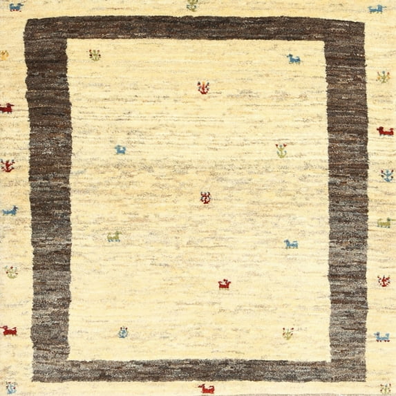 Ahgly Company Indoor Square Contemporary Sun Yellow Solid Area Rugs, 7' Square