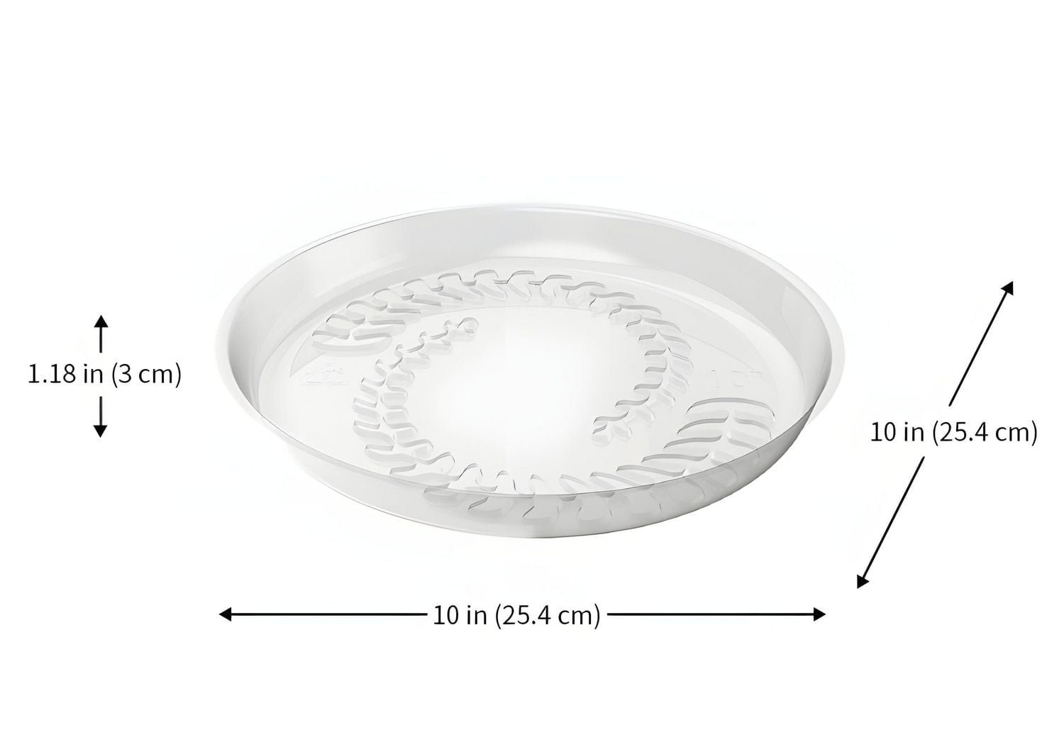 MAINSTAYS Lightweight 10 inch Clear Plant Saucer - Single Piece - Round Plastic Tray Good for Indoor Use