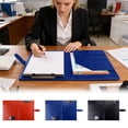 thumbnail image 7 of Professional Padfolio with Clipboard, Legal Pad Holder for A4 Letter Size, Faux Leather Portfolio Folder Binder, Interview Resume Folders for Notepad, Resume, Writing Pad for Office Conference (Blue), 7 of 7