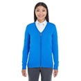 thumbnail image 1 of Devon & Jones DG478W Ladies Fully-Fashioned Full-zip Sweater - French Blue/ Nvy - X-Small, 1 of 2