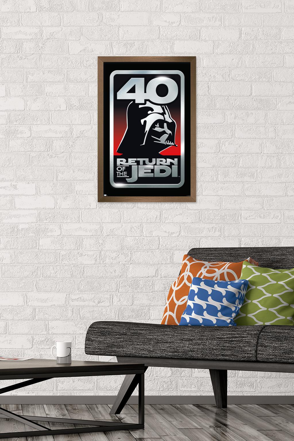 Star Wars: Return of the Jedi - 40th Vader Logo Wall Poster, 14.725" x 22.375" Framed