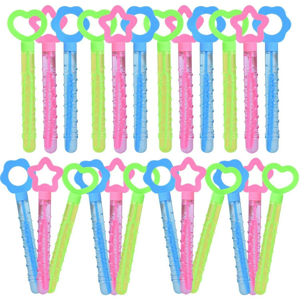 24 Pack 10 Inch Bubble Wands for Kids, Bubble Party Favors Assortment