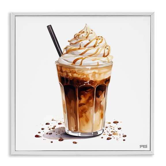 Stupell Industries Modern Coffee Dessert Drink White Framed Giclee Art, 12 x 12, by RB