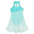 thumbnail image 3 of YONGHS Kids Girls Lyrical Chiffon Ballet Dance Dress Mock Neck Gymnastic Leotard 6-16 Mint Green 14, 3 of 7